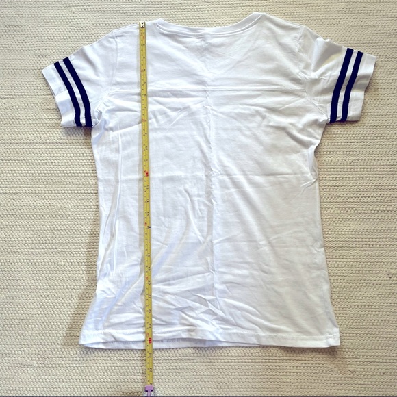 LAT Apparel Rhinestone Proverbs 31 Varsity White Cotton T-Shirt Size S - Picture 6 of 6